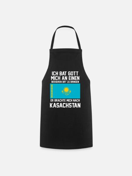 Kasachstan Kasachische Flagge Sommer Urlaub - Kochschürze - Schwarz