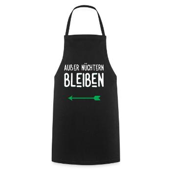 Partnerlook - Außer nüchtern bleiben - Kochschürze - Schwarz - Vorne - AI Model Male 185 dark (185cm)