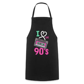 Années 90 rétro j'adore les années 90 - Tablier de cuisine - noir - Devant - AI Model Male 185 dark (185cm)