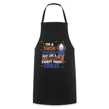 Tai Chi Cool Oma Fitness-Geschenk - Kochschürze - Schwarz - Vorne - AI Model Male 185 dark (185cm)