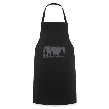 Forest design - Cooking Apron - black - Front - AI Model Male 185 dark (185cm)