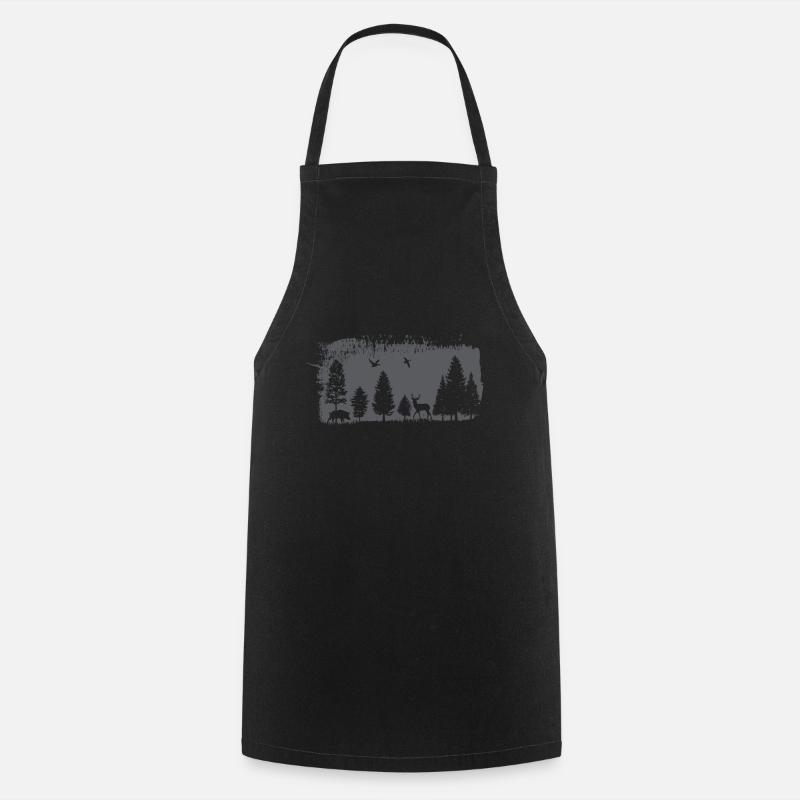Wald Design - Kochschürze - Schwarz