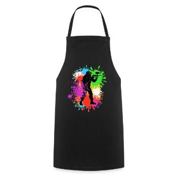 Joueur de paintball couleur cadeau hommes femmes - Tablier de cuisine - noir - Devant - AI Model Male 185 dark (185cm)