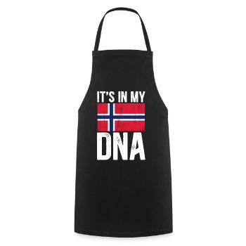 Norwegen Flagge - Its in my DNA - Kochschürze - Schwarz - Vorne - AI Model Male 185 dark (185cm)