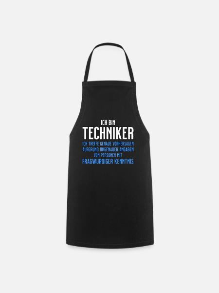 Techniker - Technikerbrief - lustiger Spruch - Kochschürze - Schwarz