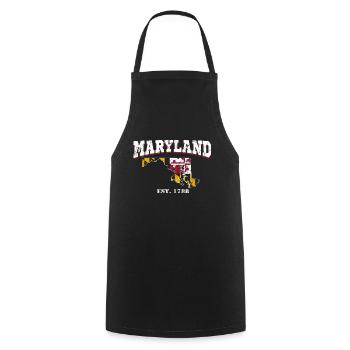 Maryland est. 1788 - Cooking Apron - black - Front - AI Model Male 185 dark (185cm)