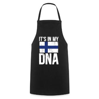 Finland flag Finnish Finnish DNA - Cooking Apron - black - Front - AI Model Male 185 dark (185cm)