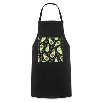 Eggplant and avocado pattern - Cooking Apron - black - Front - AI Model Male 185 dark (185cm)