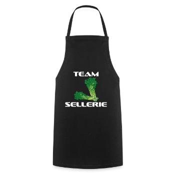 TEAM SELLERIE LUSTIGER SPRUCH GESCHENK - Kochschürze - Schwarz - Vorne - AI Model Male 185 dark (185cm)