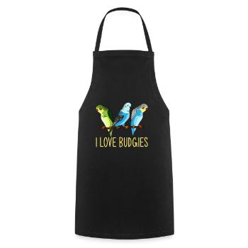 Budgie, Budgie Vintage, Budgie - Cooking Apron - black - Front - AI Model Male 185 dark (185cm)