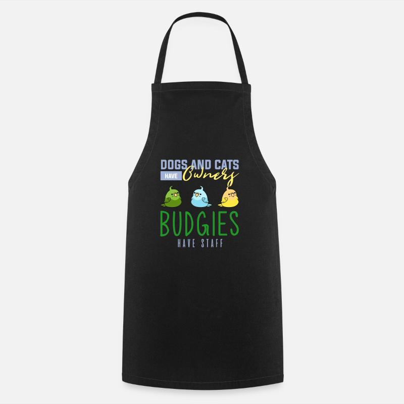 Budgerigar, budgie birds, parakeet - Cooking Apron - black