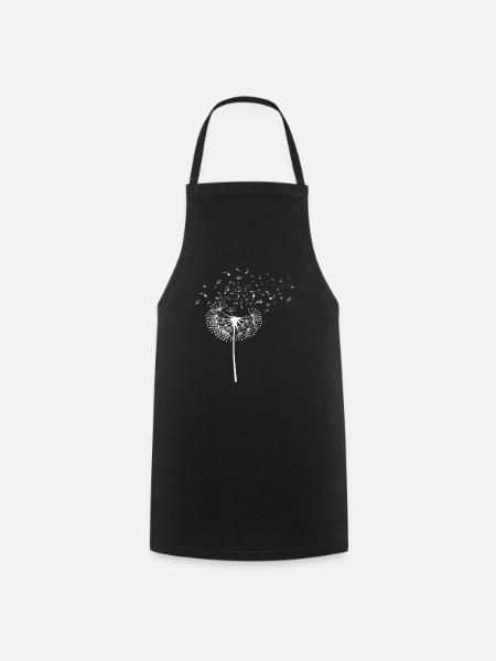 Cadeau de pissenlit de musique de notes de flûte - Tablier de cuisine - noir