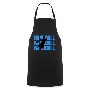 Silhouette de handball Bleu néon - Tablier de cuisine - noir - Devant - AI Model Male 185 dark (185cm)