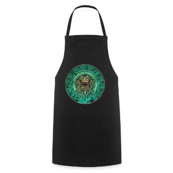 Azteken Mayas Aztekischer Kalender Mexiko - Kochschürze - Schwarz - Vorne - AI Model Male 185 dark (185cm)