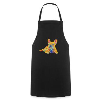 French Bulldog Retro puppy - Kochschürze - Schwarz - Vorne - AI Model Male 185 dark (185cm)