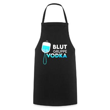 Blutgruppe Vodka Vodkatrinker Fun Saufspruch Gesch - Kochschürze - Schwarz - Vorne - AI Model Male 185 dark (185cm)