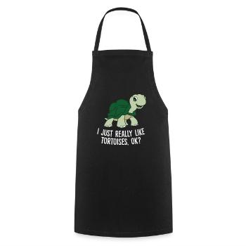 J’aime les tortues Tout simplement Ok - Tablier de cuisine - noir - Devant - AI Model Male 185 dark (185cm)
