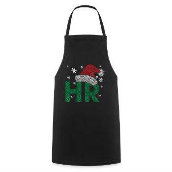 HR Santa Hat Human Resource Management Funny - Cooking Apron - black - Front - AI Model Male 185 dark (185cm)