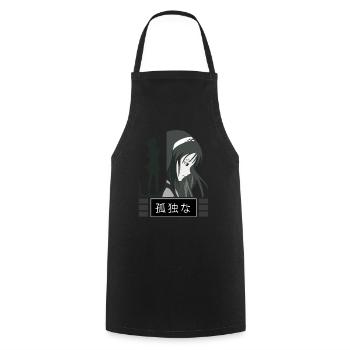 Anime, anime creepy, anime weeaboo - Cooking Apron - black - Front - AI Model Male 185 dark (185cm)