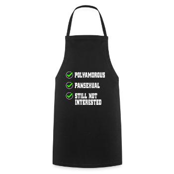 Polyamorous pansexual checklist LGBTQ polyamory - Cooking Apron - black - Front - AI Model Male 185 dark (185cm)