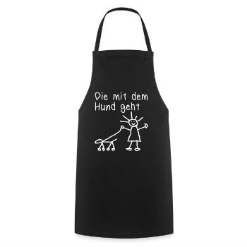 lustiges Hunde Spruch Geschenk Hund Vierbeiner wuf - Kochschürze - Schwarz - Vorne - AI Model Male 185 dark (185cm)
