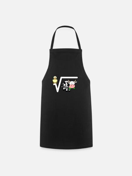 Math teacher duck root cow pun gift - Cooking Apron - black