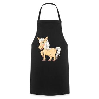 magique mignon poney radieux et en riant - Tablier de cuisine - noir - Devant - AI Model Male 185 dark (185cm)