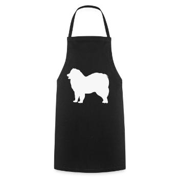 Samoyed - Cooking Apron - black - Front - AI Model Male 185 dark (185cm)