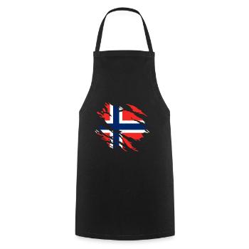 Norway flag - Cooking Apron - black - Front - AI Model Male 185 dark (185cm)
