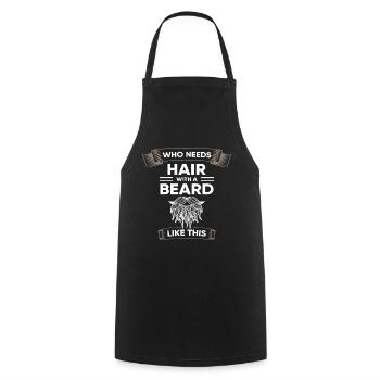 Barbe barbe barbe pleine barbe cadeau cheveux splendeur - Tablier de cuisine - noir - Devant - AI Model Male 185 dark (185cm)