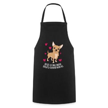 Juste une fille Who Loves Chihuahuas Cute Chihuahua - Tablier de cuisine - noir - Devant - AI Model Male 185 dark (185cm)