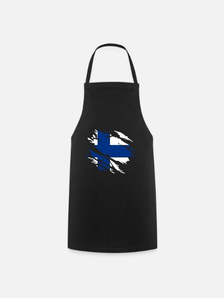Finnland Flagge - Kochschürze - Schwarz