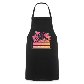 Hawaii Surfing Paradise - Cooking Apron - black - Front - AI Model Male 185 dark (185cm)