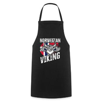 Norwegen Wikinger - Kochschürze - Schwarz - Vorne - AI Model Male 185 dark (185cm)