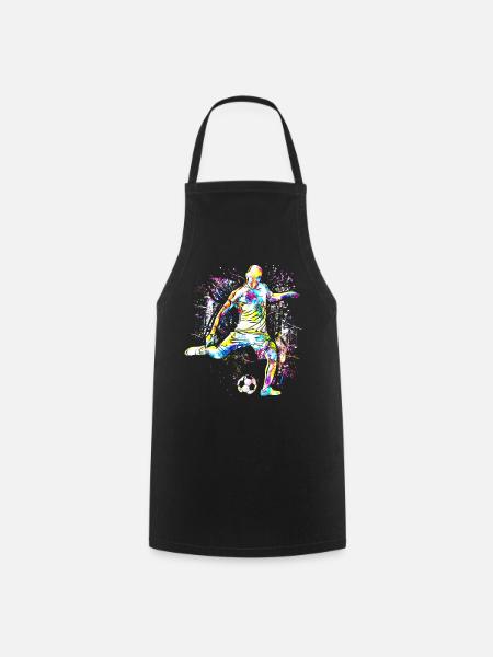 Football - Joueur de football Cristiano - Coloré - Tablier de cuisine - noir