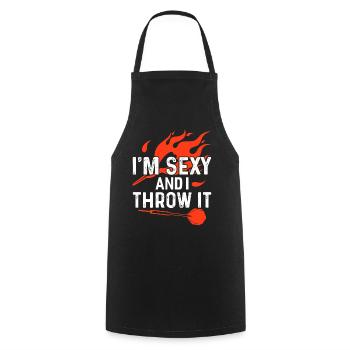 Darts Dart Dartboard Bullseye Dart Arrow Gift - Cooking Apron - black - Front - AI Model Male 185 dark (185cm)
