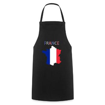 Frankreich Flagge - Kunstdesign - Kochschürze - Schwarz - Vorne - AI Model Male 185 dark (185cm)