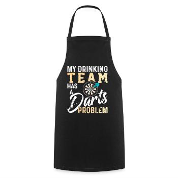 Darts Dart Dartboard Bullseye Dart Arrow Gift - Cooking Apron - black - Front - AI Model Male 185 dark (185cm)