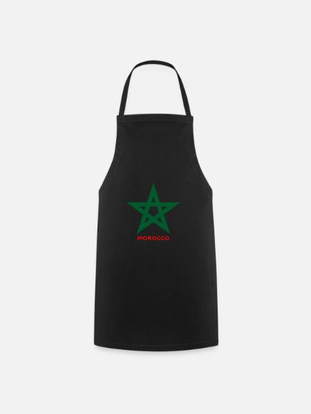 Vert cinq étoiles style marocain - Tablier de cuisine - noir
