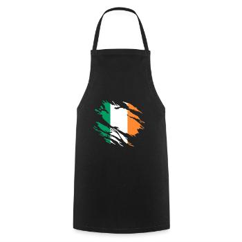 Ireland flag - Cooking Apron - black - Front - AI Model Male 185 dark (185cm)