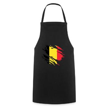 Belgium flag - Cooking Apron - black - Front - AI Model Male 185 dark (185cm)