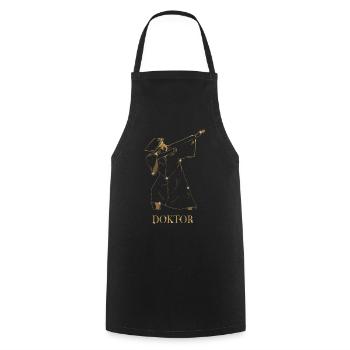 Doctoral student Completion of doctoral degree in Dabbing Doctor - Cooking Apron - black - Front - AI Model Male 185 dark (185cm)