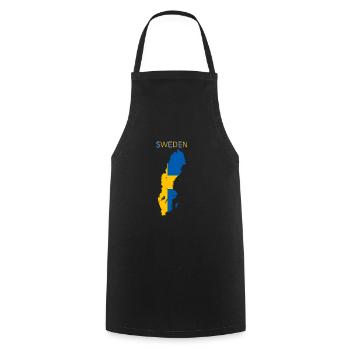 Sweden flag - art design - Cooking Apron - black - Front - AI Model Male 185 dark (185cm)