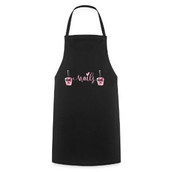 Nail polish nail design manicure nail salon nails - Cooking Apron - black - Front - AI Model Male 185 dark (185cm)