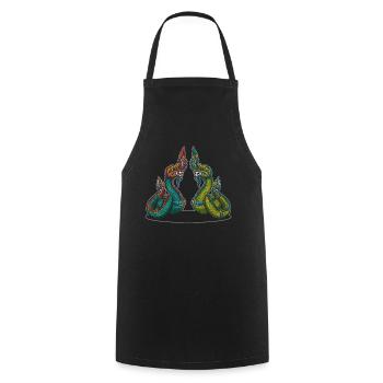 Dragon dragon chinois chine asie - Tablier de cuisine - noir - Devant - AI Model Male 185 dark (185cm)