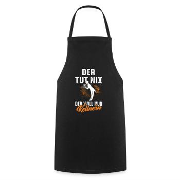 Kellner Kellnern Restaurant Bediunung Oberkellner - Kochschürze - Schwarz - Vorne - AI Model Male 185 dark (185cm)