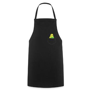 Drôle de perruche oiseau Dans sa poche - Tablier de cuisine - noir - Devant - AI Model Male 185 dark (185cm)