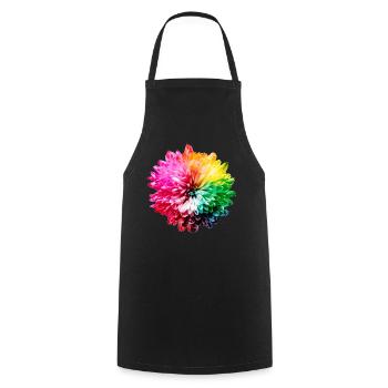 Chrysanthemum Rainbow - Cooking Apron - black - Front - AI Model Male 185 dark (185cm)