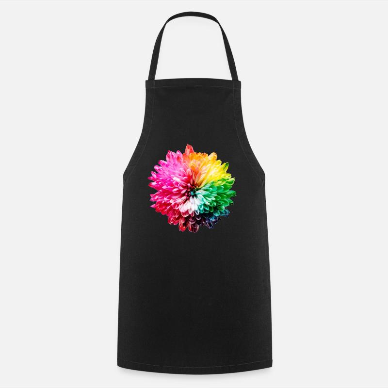 Chrysanthème Arc-en-ciel - Tablier de cuisine - noir
