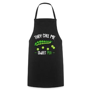 They call me Sweet Pea - Cooking Apron - black - Front - AI Model Male 185 dark (185cm)